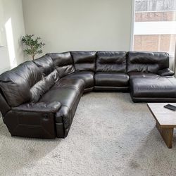 Free Delivery- Leather Recliner Sectional