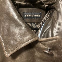Structure brown VINTAGE leather jacket