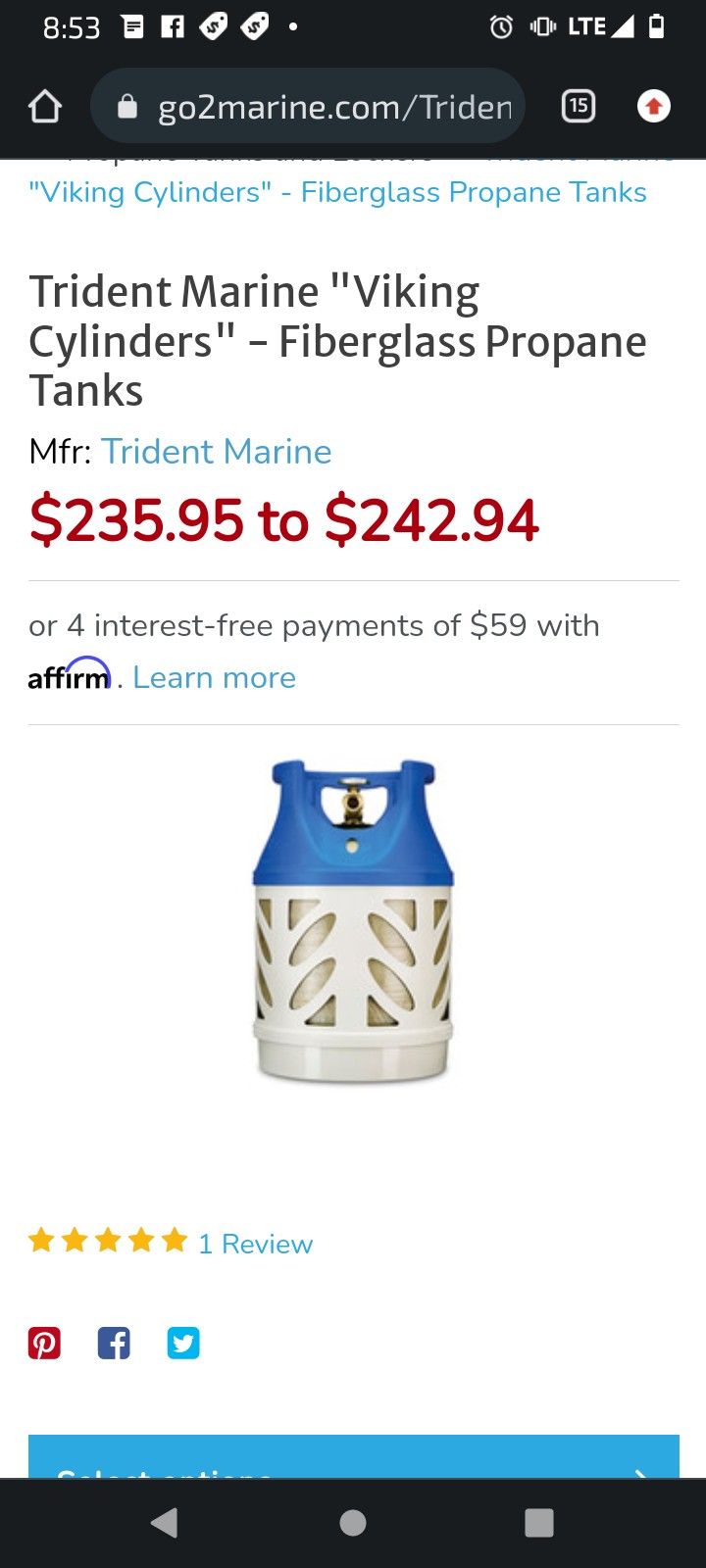 Fiberglass Propane Tank