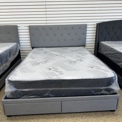 Queen Bed Frame With Two Storage And Mattress Included $350 Only 