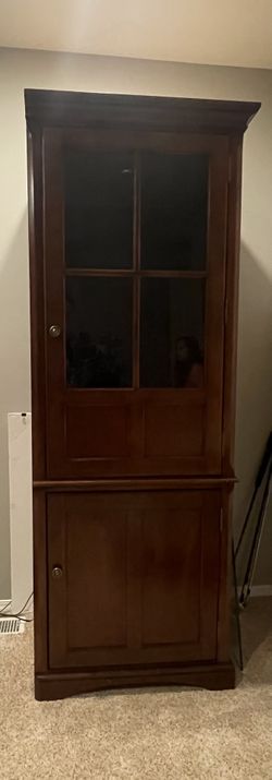Wood Bookcase / Cabinet with Glass Door