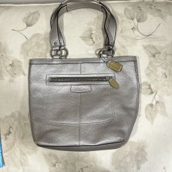 Crack Silver Leather Shoulder Bag Style F14683