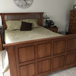Solid Red Oak Headboard And Footboard