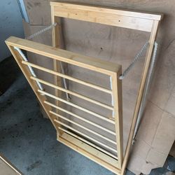 Wall-Mounted Clothes Drying Rack, Bamboo, Collapsible,