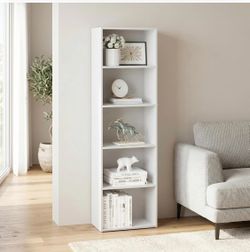 White 5-Shelf Bookcase