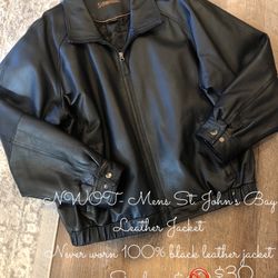 New w/o Tags Mens 100% Leather Jacket Size Large