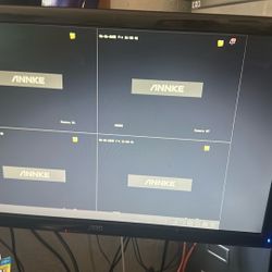 Floating Monitor Stand And Two Monitor Screens 