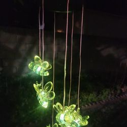 Solar Hanging Bumble Bees  Garden Decor Yard Art 27.75" H