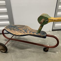 Vintage Wooden Duck Ride On Decor