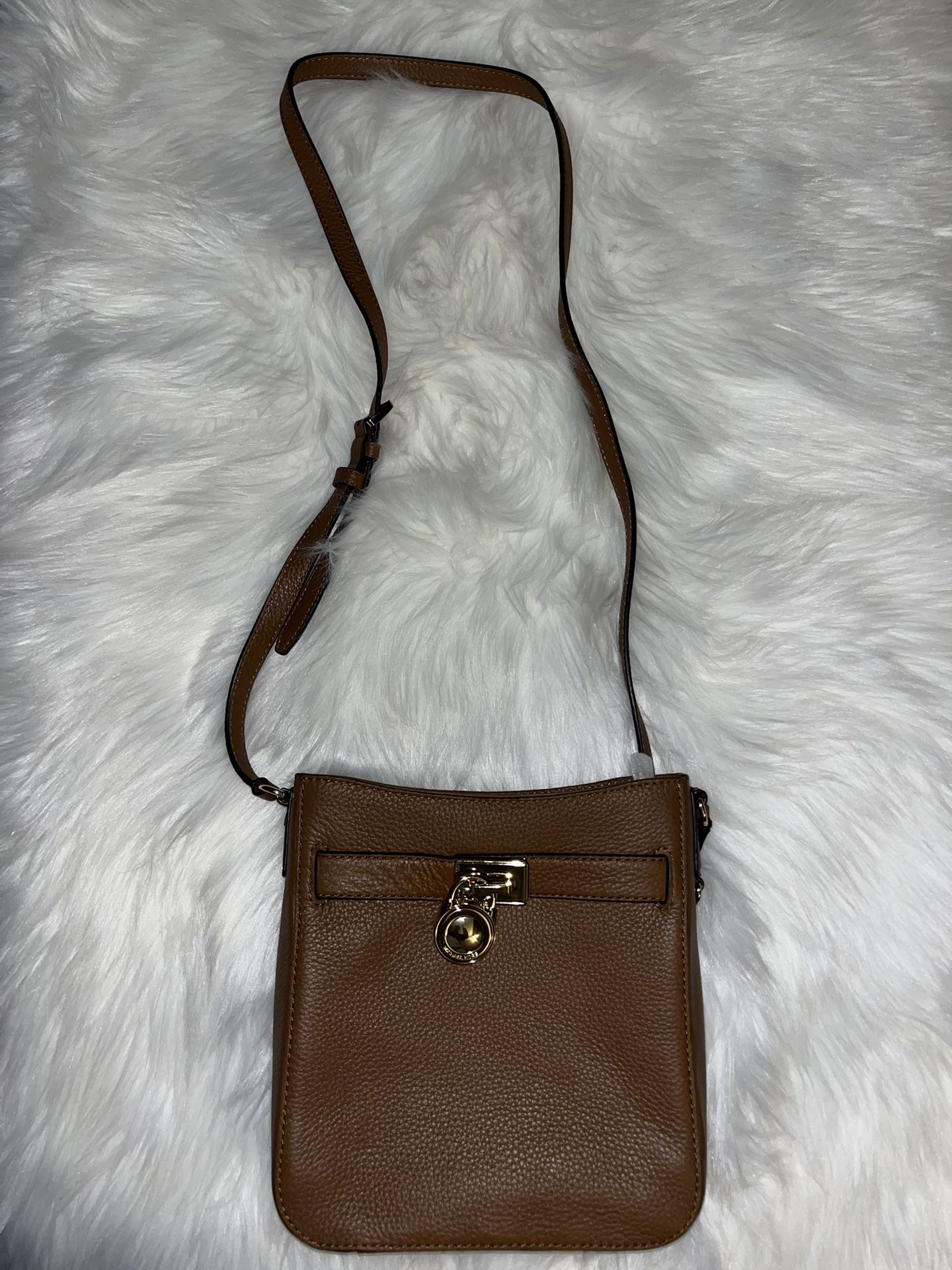 NWT Authentic Michael Kors Hamilton Traveler Brown Leather Crossbody Messenger Bag 35h6ghxc3l