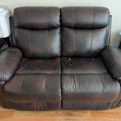 2 Piece Leather Couch Set