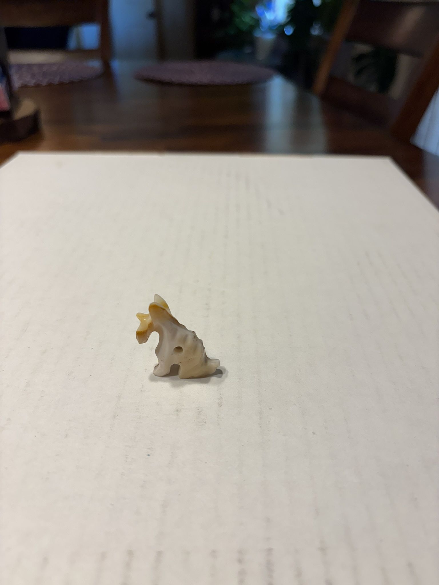 Carved Banded Onyx Scottish Terrier Figurine. Animal Figurine