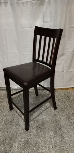 GREAT Used Wood Stools - Three (3) total - $30/each - Chocolate Brown Cushion