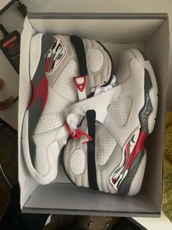 Air Jordan 8 White Red Gray Sneakers
