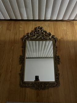 EXC ~ Vintage 31" MCM BURWOOD Hollywood Regency Gold Baroque French Style Mirror