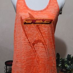 NEW Woman's DCB Performance Boats Bright Orange Racerback Tank Top