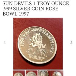 ISO- ASU Sun Devils Football silver coins 