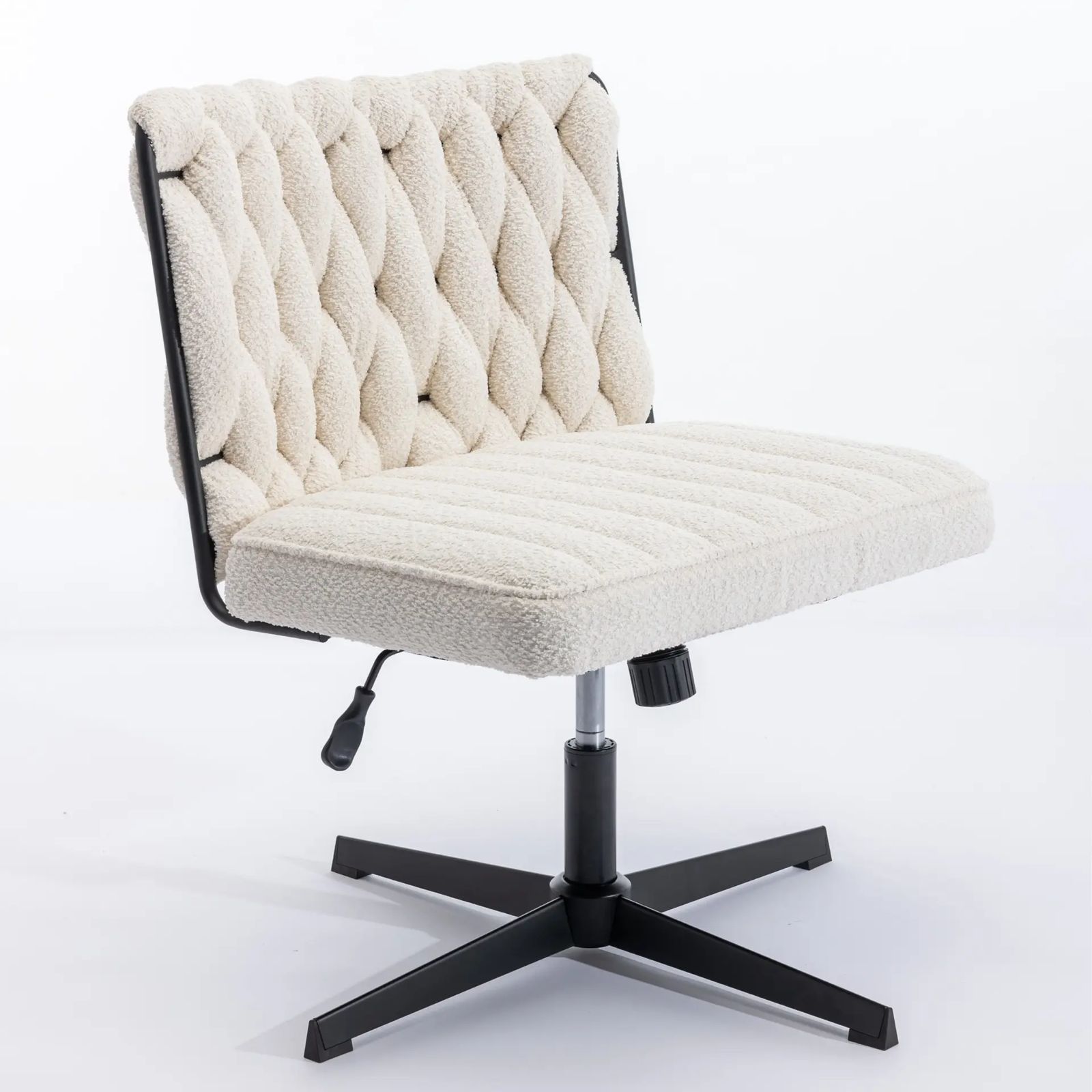 Armless Stationary Office Chair – No Wheels, Ergonomic Desk Chair