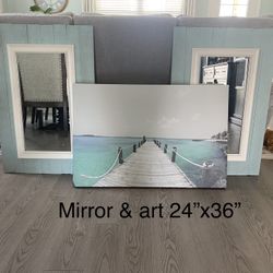 Two Mirrors And Canvas Art