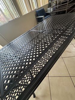 Large Cast Aluminum Patio Dining Table
