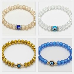 LOT'S MULTICOLOR BEADS STRETCH BRACELETS ( $8 EACH!! )