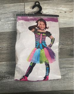 Kids Girls Funky Bones Toddler Halloween Costume 3T-4T