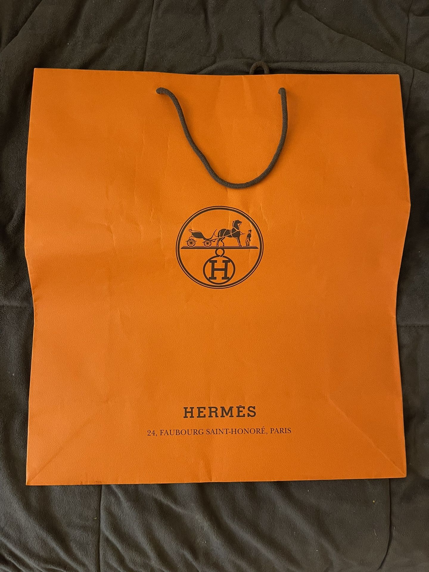 HERMES Authentic Large Paper Shopping Bag, Gift, Tote 16.5 x 18.25 x 6.75” L