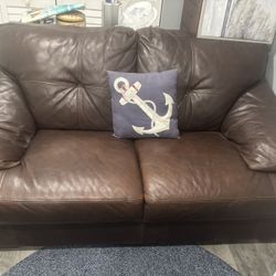 Brown leather couch 