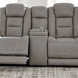 BRAND NEW 👌THE MAN-DEN GRAY POWER RECLINING LOVESEAT WITH CONSOLE/OTHER COLOR AVAİLABLE 