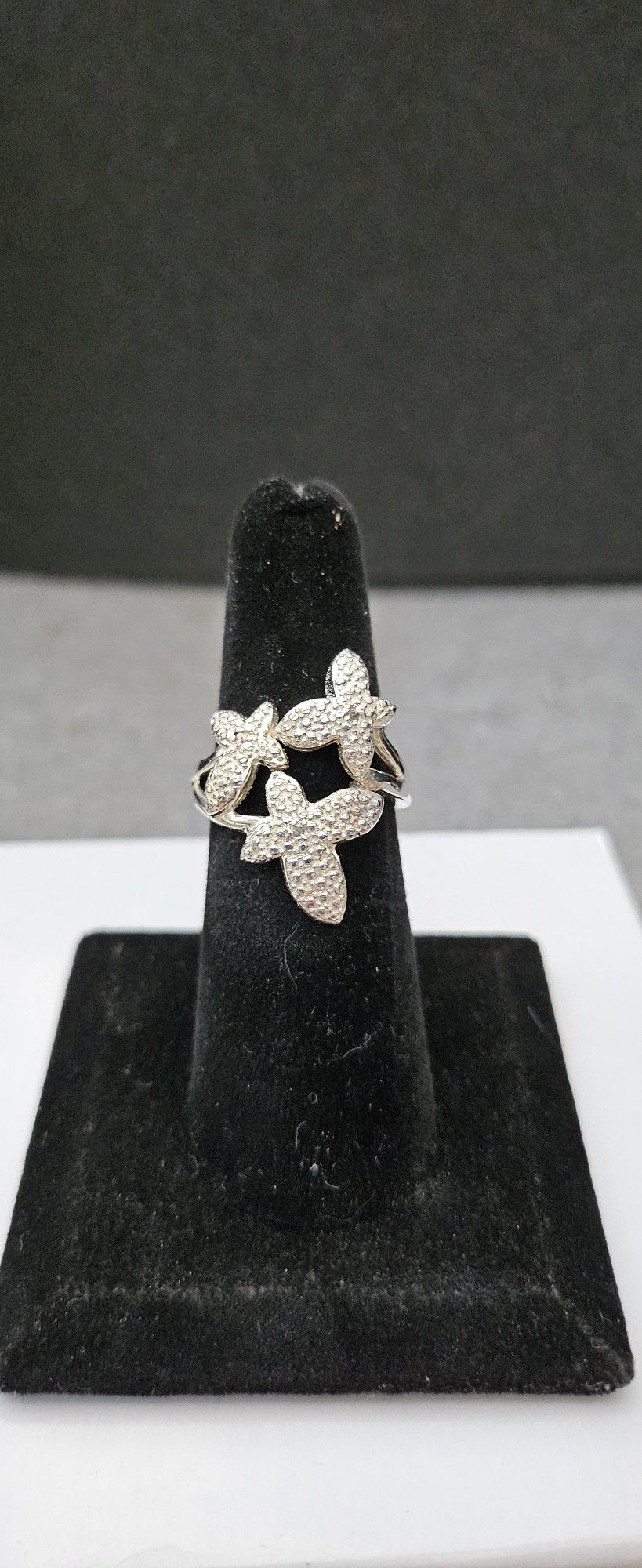 Flower Diamond Accent Ring