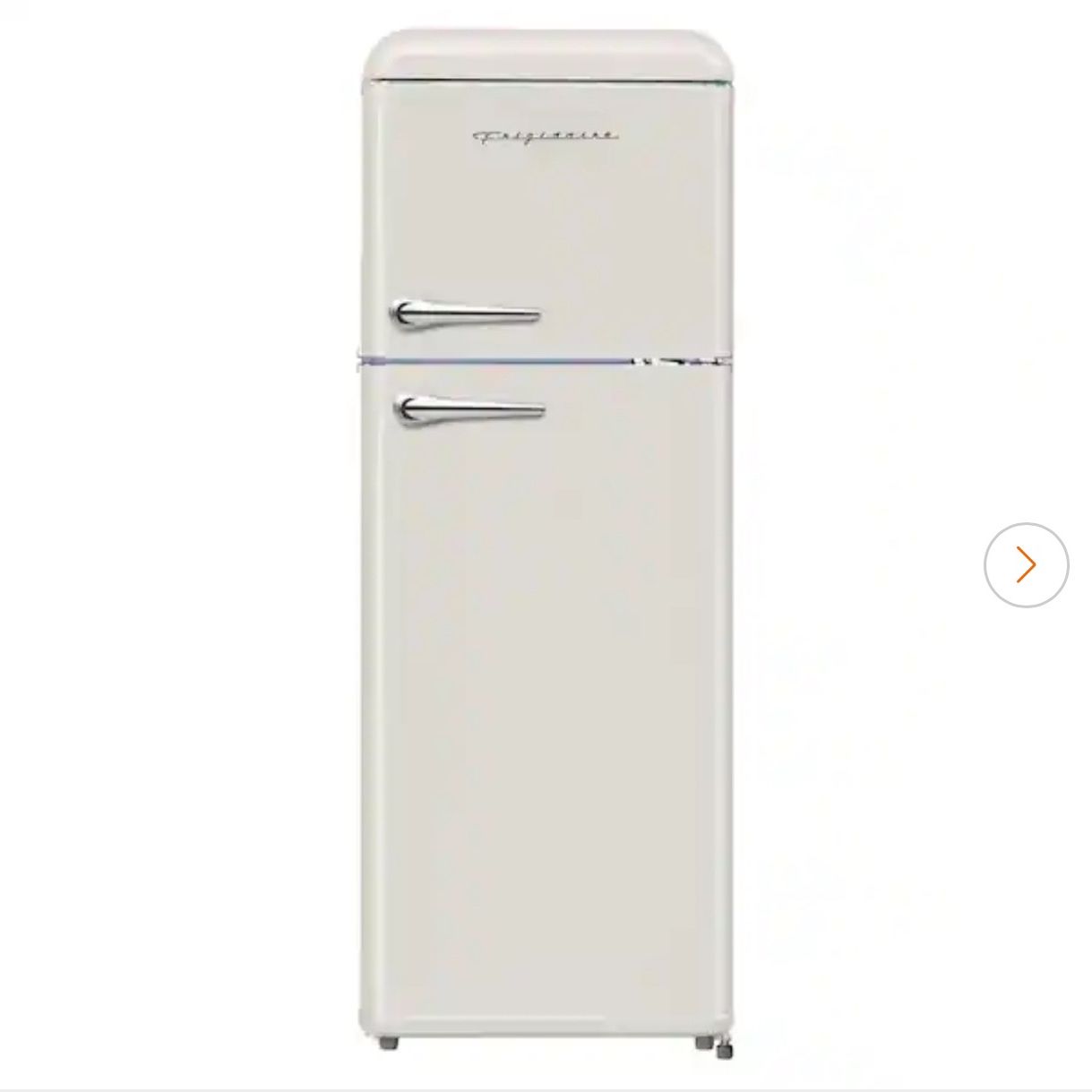 7.5 cu. ft. Mini Fridge in Cream with Rounded Corners and Top Freezer