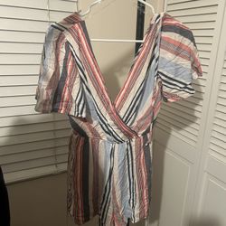 Short Striped Romper Size M
