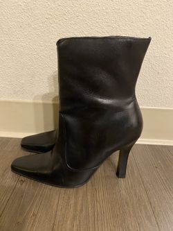 Leather High Heel Boots