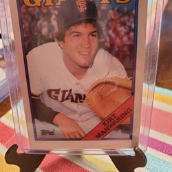 San Francisco Giants Kirt Manwaring 1988 Topps Update Rookie Baseball Card 