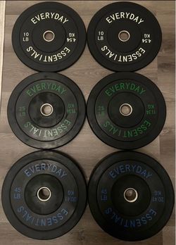 Everyday Essentials Olympic Bumper Plates – 160 LB Set