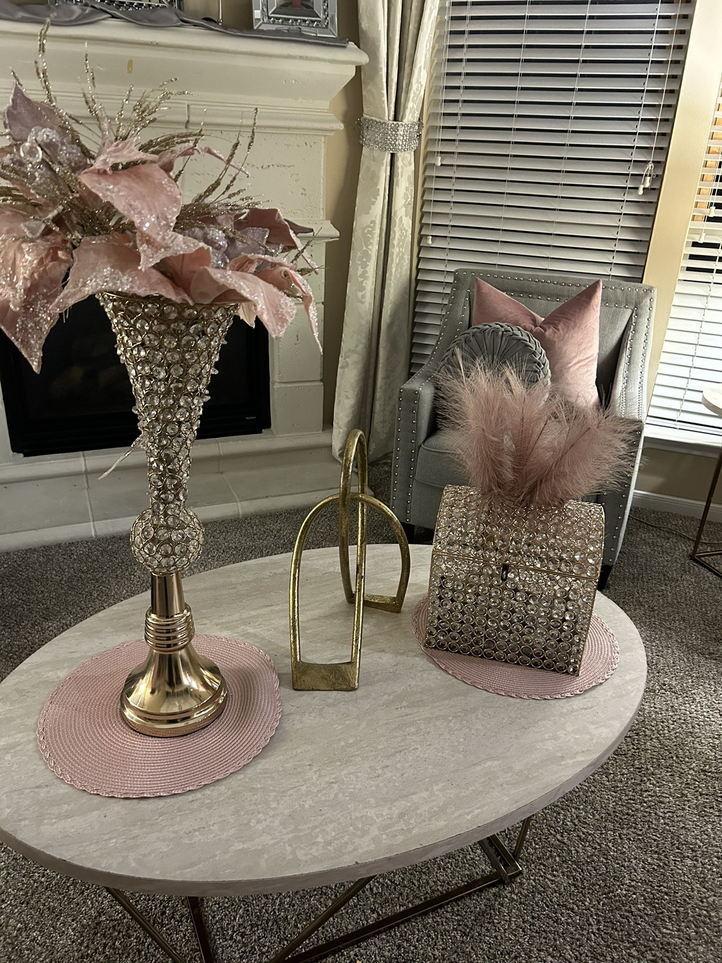 Crystal vase and treasure chest