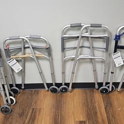 Drive Foldable Walker With 5" Wheels, Some Adult Some Junior, One Deluxe Trigger Release 