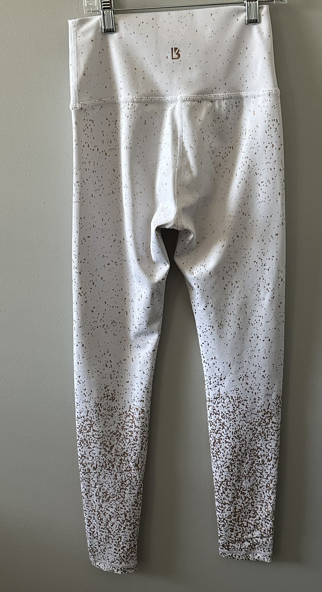 Buffbunny Women's Sparkle Leggings in White, size S, are high-waisted activewear