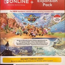 Nintendo Switch Online + Expansion Pack Individual Membership 12 Month Key Card