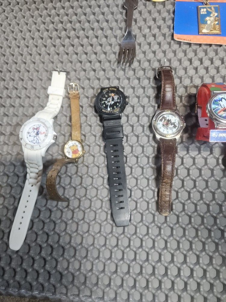 Assorted Disney Collectibles Pins And Watches