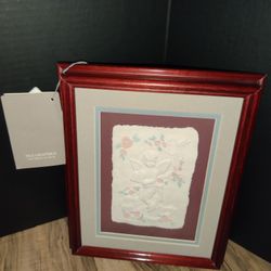 FIGI Graphics Angel Cherub Art 3D Hand Cast Paper Signed Framed