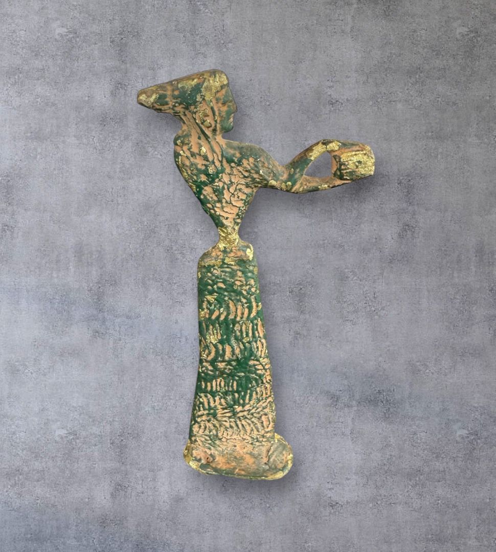 Antique Bronze Figurine Statue Green Patina