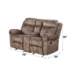 Zubaida Two Tone Chocolate Velvet 3PCS Recliner Living Room Set