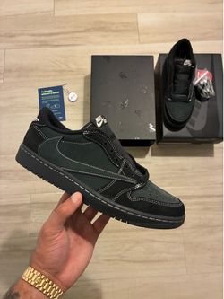NIKE AIR JORDAN 1 RETRO LOW OG SP TRAVIS SCOTT BLACK PHANTOM SIZE 9 DM7866-001