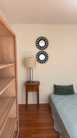Black wood wicker mirrors (2)