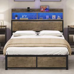 BED FRAME KING SIZE WITH STORAGE HEADBOARD BRAND NEW IN BOX!!!