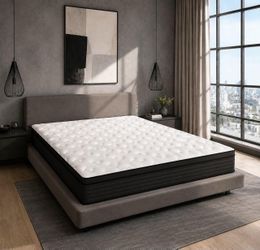 Queen Mattress, 12” Hybrid Memory Foam Mattress.
