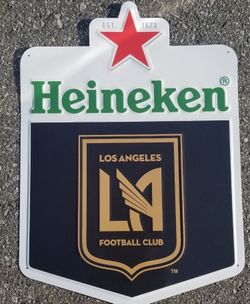 🎁 New Heineken LAFC Soccer Futbol Beer Metal Tin Bar Sign 