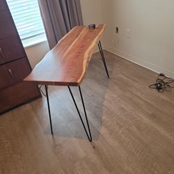 Live edge wood console table
