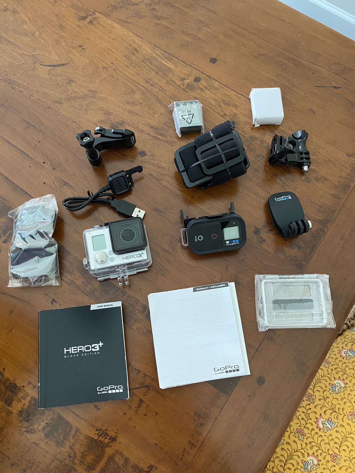 GoPro Hero 3+ with attachments. Brand new never used